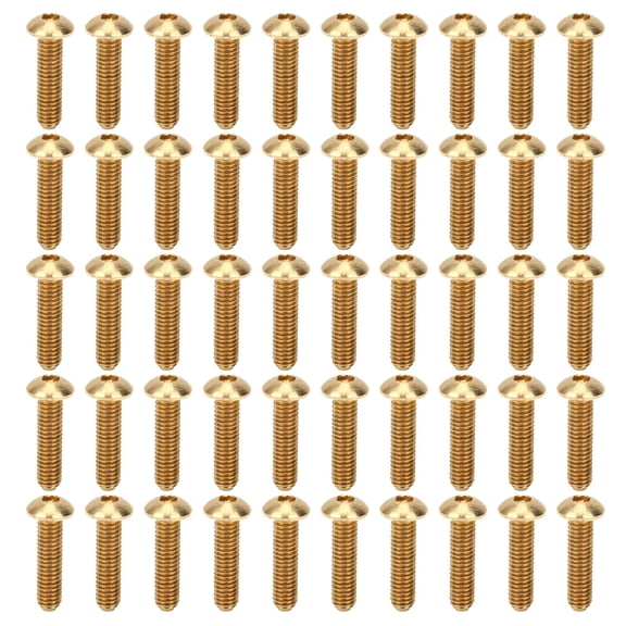 50Pcs Hex Socket Screws Half Round Head Pure Copper Hardware Accessories FastenersM4 x 16mm