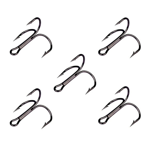 50Pcs High-carbon Steel Crank Outdoor Fishing Lure Bait Triple Hooks Tackle Tool