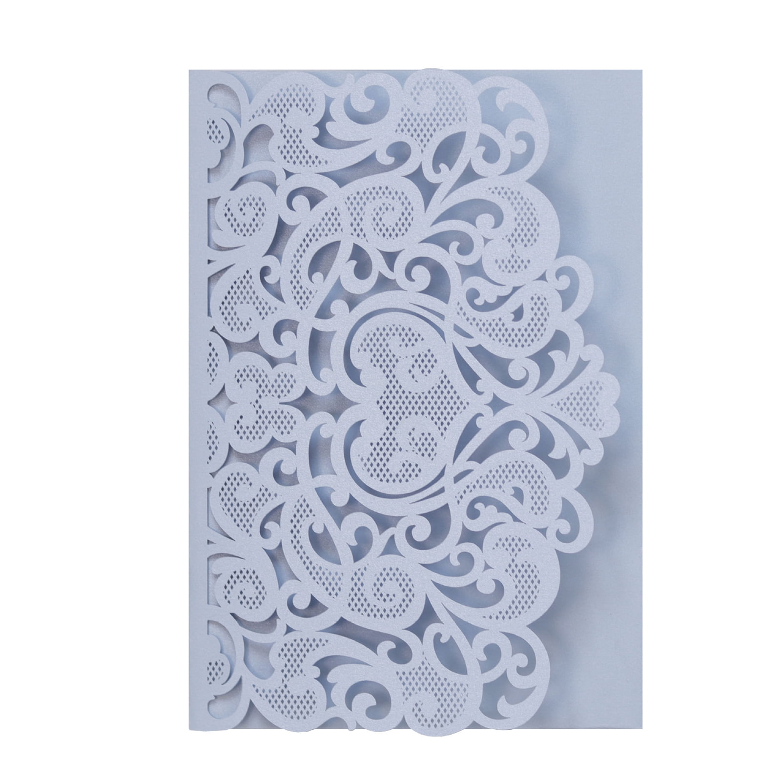 50Pcs Hollowed Floral Wedding Invitations Folding Paper Invitation Lace ...