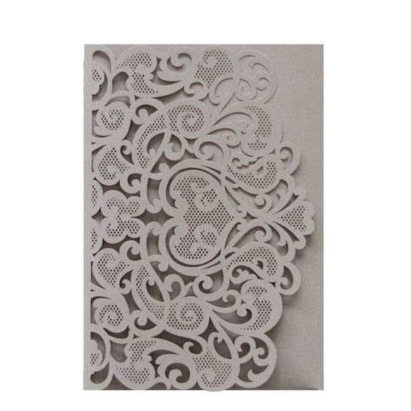 50Pcs Hollowed Floral Wedding Invitations Folding Paper Invitation Lace Greeting Cards for Wedding Festival Celebration