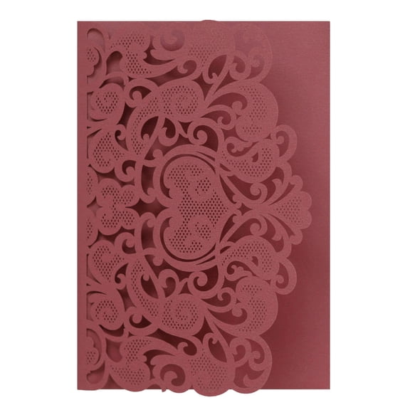 50Pcs Hollowed Out Lace Invitations Folding Paper Greeting Cards for Wedding