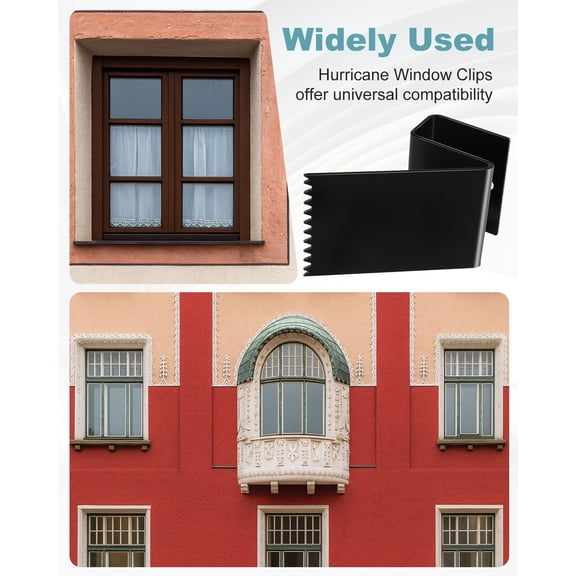 50Pcs Hurricane Window Clips for Plywood, Hurricane Clips Fit 1/2 Inch Thick Reusable Storm Carbon Steel Window Clips for Hurricane Shutters Window Protection Panels$$Tools & Hardware Other