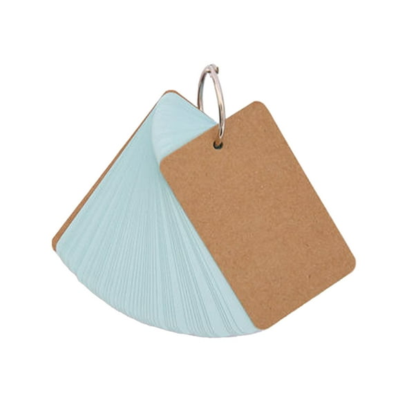 50Pcs Index Card Small Flashcard Unlined Study Card Punched Note Card with Binder Rings for Student Studying Learning