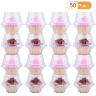 Lindar 00017 Single Cupcake/Muffin Disposable Container, Hinged