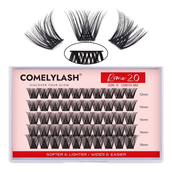 50Pcs Individual Lashes Extensions (D Curl Cluste Rome 12-18mm