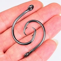 50Pcs Inline Circle Hooks Saltwater Fishing Hooks Offset Wide Gap Big Game Hooks