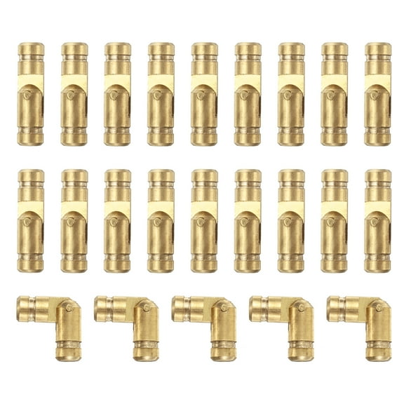 Uxcell 50Pcs Invisible Barrel Hinges, 4x15mm Brass Concealed Hinge for Jewelry Box, Music Boxes, Gold