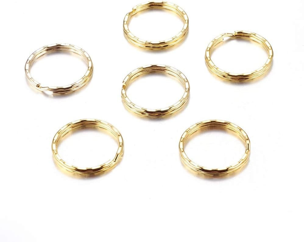 50Pcs Iron Split Key Rings Keychain Clasp Findings Golden Keychains ...