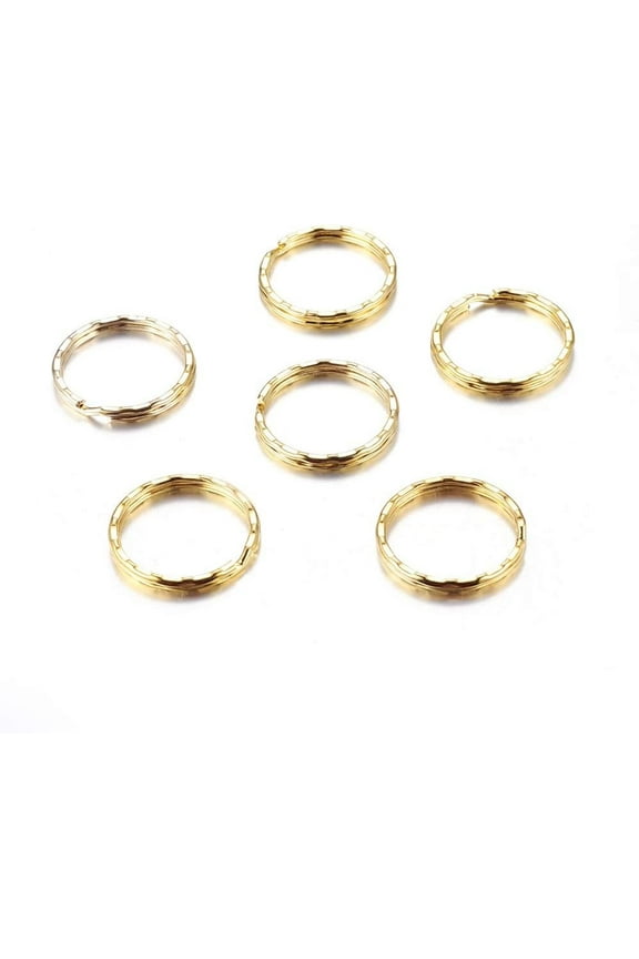 50Pcs Iron Split Key Rings Keychain Clasp Findings Golden Keychains with Chain Metal Split Keyring Small Key Rings Bulk Split Keychain for Keychain Making DIY Crafts Accessory 25x1mm