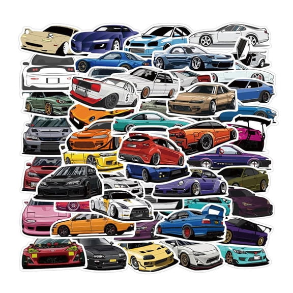 50Pcs JDM Automotive Car Graffiti Sticker Guitar Suitcase Skateboard Sticker