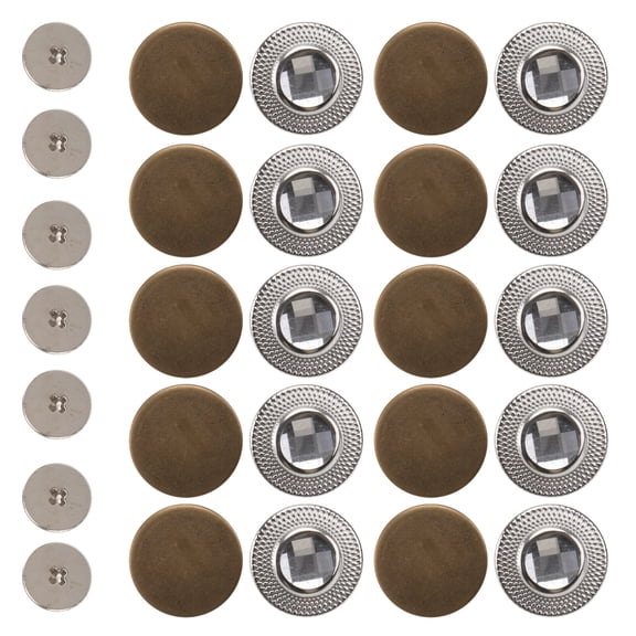 50 Pieces Jean Button Replacement Set, Detachable Fastener Buttons for Jeans, Pants, Clothing Repair and Sewing Accessories