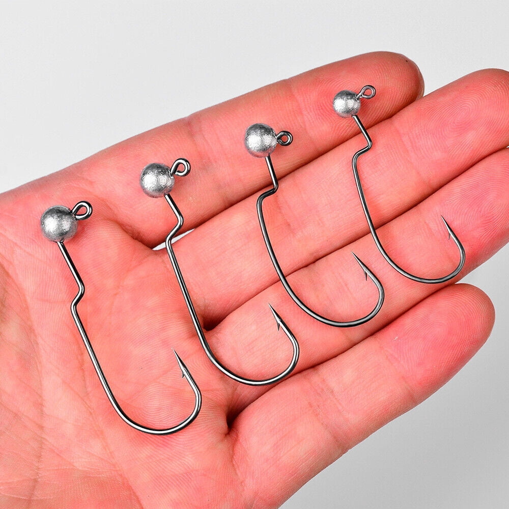 50Pcs Jig Head Hooks Crank Fishing Hook Lead Lure Soft Hard hook 1.8g-3.5g