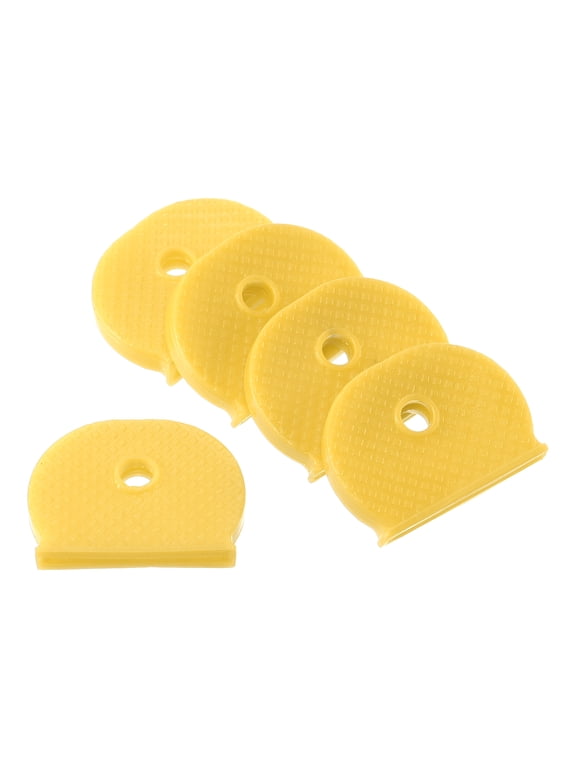 50Pcs Key Cap Cover Tags Keys Identifier Label ID Silicone Sleeve Yellow