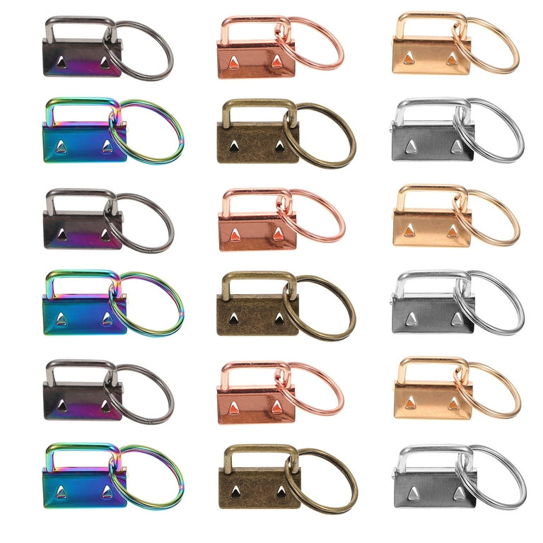 50Pcs Key Chain Clamp Fob DIY Supplies for Wristlet Keyring Belt Webbing