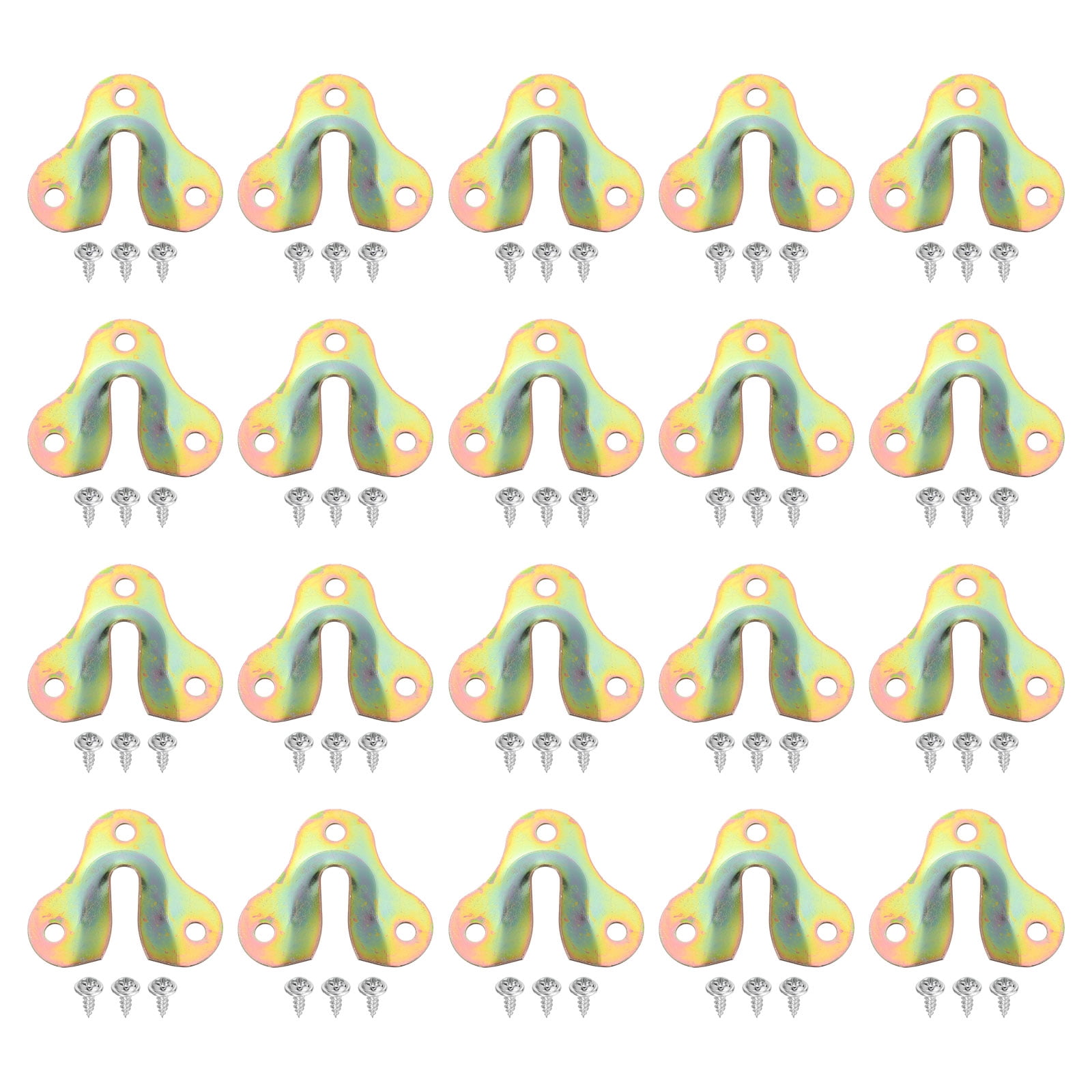 50Pcs Keyhole Picture Frame Hangers, 50x44mm Keyhole Hanging Plate, Zinc Yellow