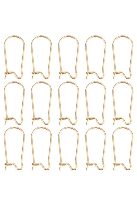 50Pcs Kidney Ear Wires 18K Gold Plated Kidney Earring Earring Hooks 20x9mm Dangle Wire for Jewelry Making