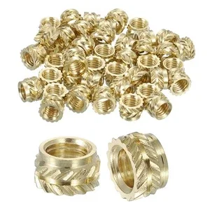 50Pcs Knurled Insert Nuts M5 X 4Mm L X 7Mm Od Brass Heat Set Insert Nuts