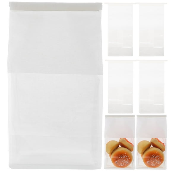 OUNONA 50Pcs Bakery Bags with Window for Outdoor Relaxation Kraft Paper