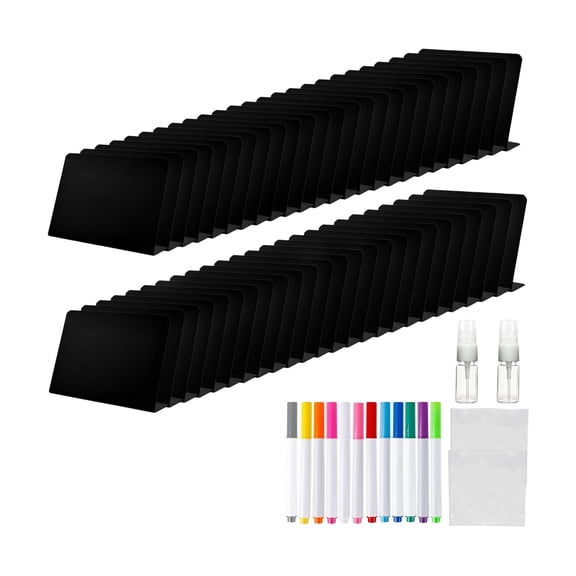 50Pcs L Shaped Compact Blackboard Place Cards With Erasable Writing Tools For Dessert Bakery Coffee Shop Signage