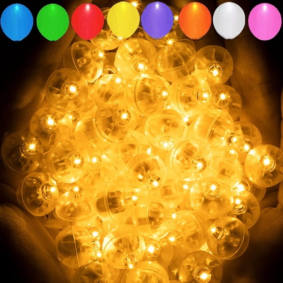50Pcs LED Balloon Lights, Orange Mini Round Balls Lights, Waterproof Tiny LED Lights for Paper Lantern Balloon Party,Wedding,Birthday,Festival,New Year and Christmas Decorative