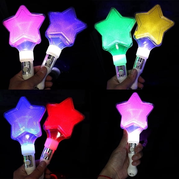 50Pcs LED Glow Stick Star Shape Luminous Three Modes Flicker Camping Concert Cheering Tube Wedding Party Light Stick Supplies
