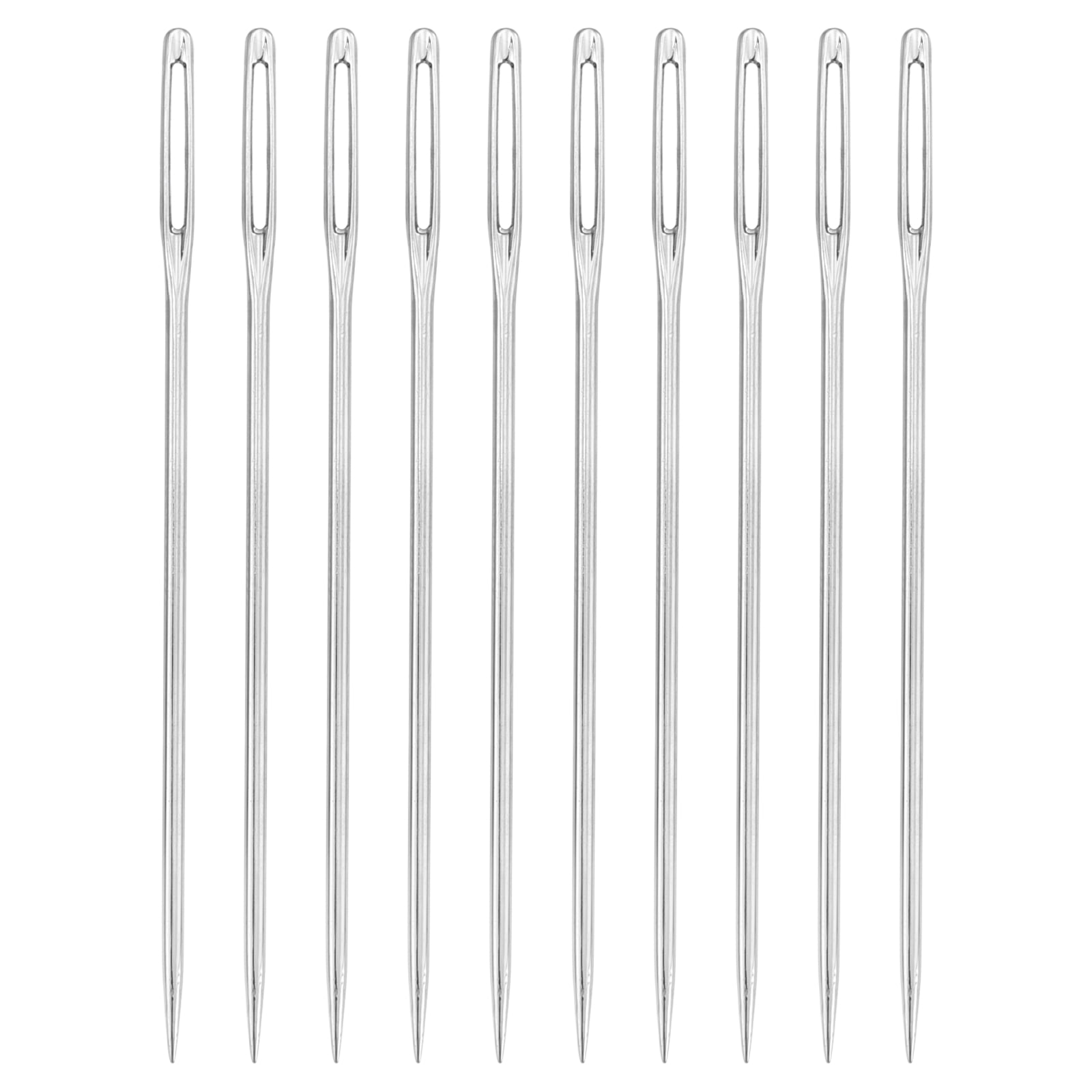 50Pcs Large Eye Needles, 2.2" 1.25mm High Carbon Iron Knitting Needle