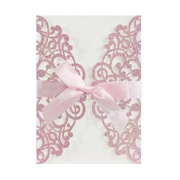50Pcs Laser Cut Wedding Invitations Cards Tags Vintage Wedding Bridal Greeting Card Birthday Decoration Party Supplies