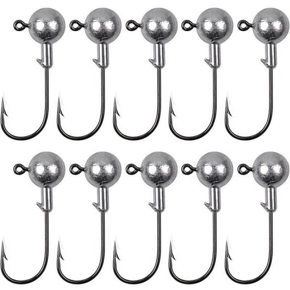 50Pcs Lead Jig Heads Fishing Hooks Crappie Bass Trout Lures Bait Tackle 1g-28g
