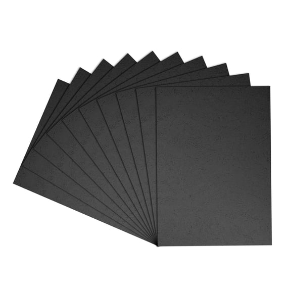 50Pcs Leather Texture Paper Binding Covers, Binding Presentation Covers, 8.5x11.5 Inches, 8 Mil 58 Lb, Black