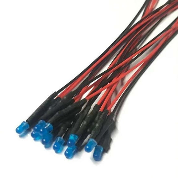 50Pcs Led Lights Emitting Diodes Pre Wired Individual Led Lights Multicolored3Mm Blue Smile Home
