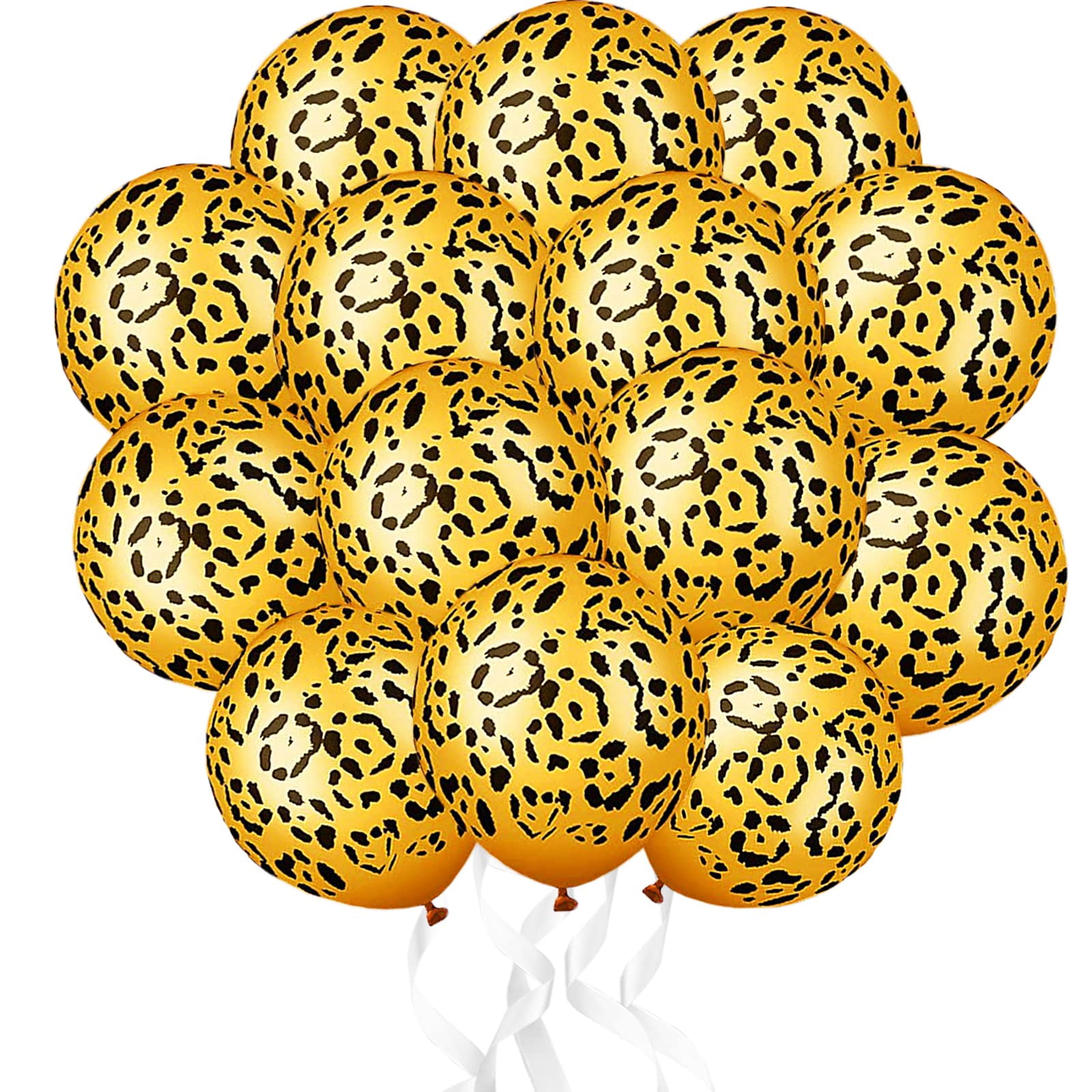 50Pcs Leopard Balloons Latex Cheetah Balloons Jungle Animal Print