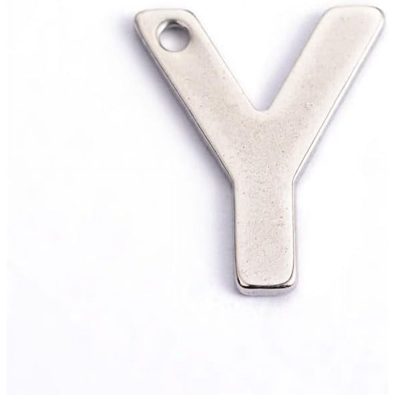 50Pcs Letter Charms Tarnish Resistant 304 Stainless Steel Letter Charms Letter.Y for Women DIY Necklace Bracelet Earring Jewelry Craft Making 11x9x0.5mm Hole: 1mm