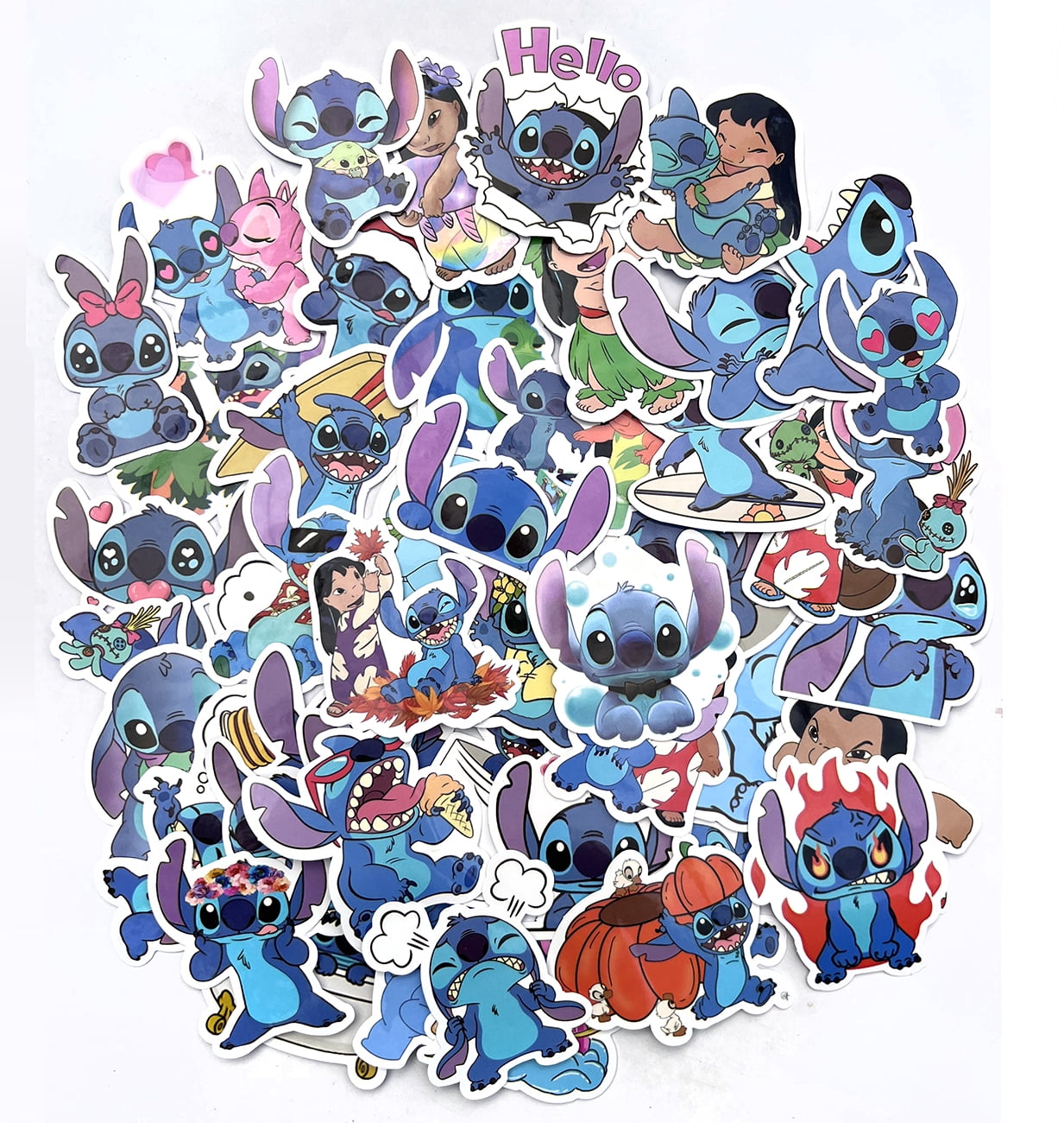 Disney's Lilo & Stitch 50Pcs Cute Waterproof Vinyl Stickers for Water