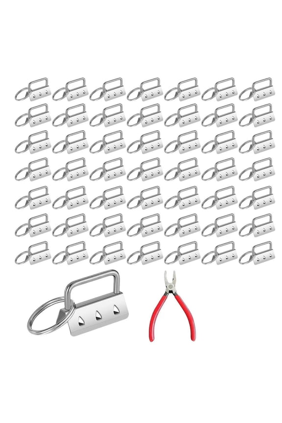 50Pcs Long Tail Clip Keychain Hardware Set Stainless Steel Keyrings For Handmade Keychain Jewelry Crafting Supplies