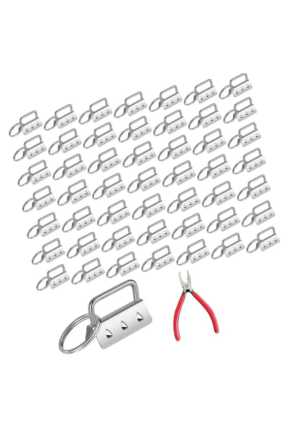 50Pcs Long Tail Clip Keychain Hardware Supplies Metal Keyring Craft Set For Handmade Bag Charm Jewelry Making Project