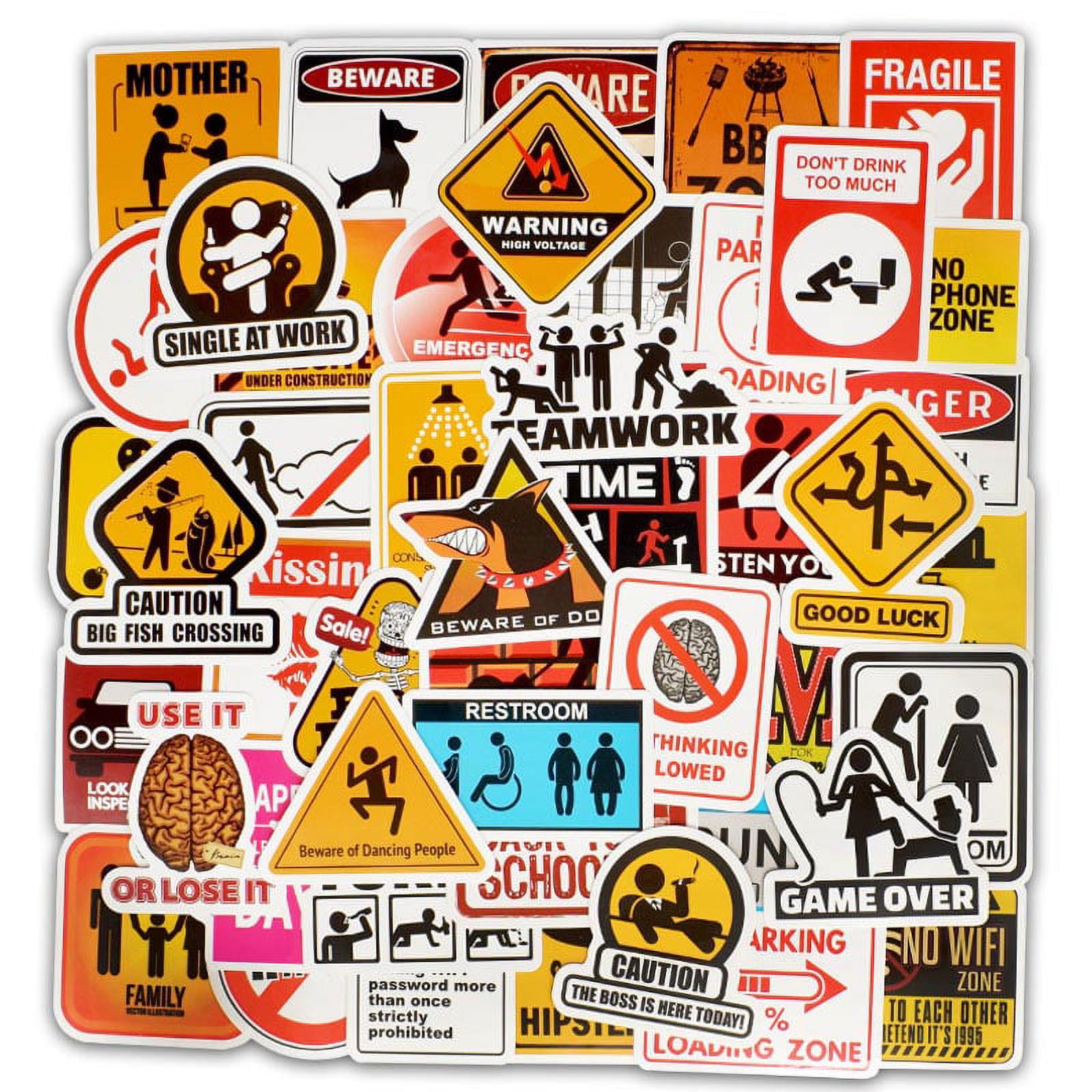 Danger Laptop Sticker, Funny Warning Sticker