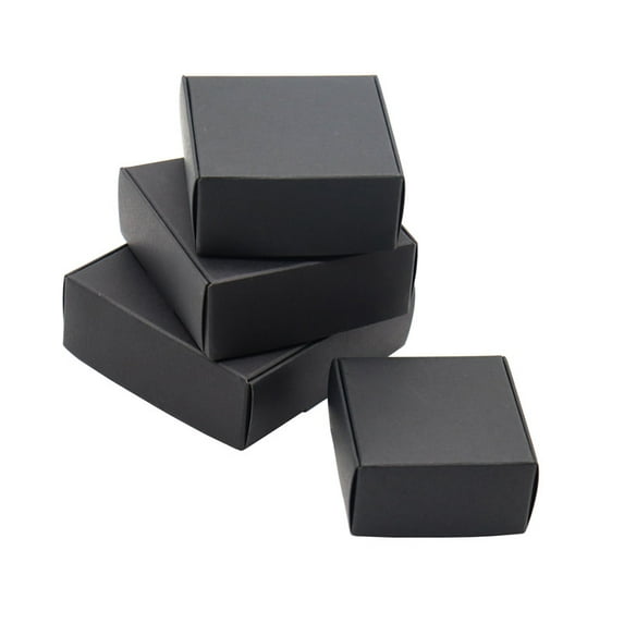 50Pcs/Lot Gift Box kraft Paper Jewelry Boxes Blank Carry Case Jewelry Accessory Packaging Handmade Cardboard Display Paper Boxes 6.5x6.5x3cm Black-50pcs