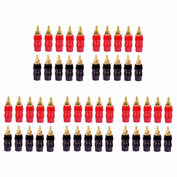 50Pcs/Lot Gold Plated Banana Binding Post Large Current Amplifier 4mm Banana Plug Jack Socket Speaker Terminal 5 Pairs