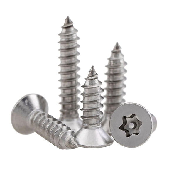 50Pcs M2.9 M3.5 M3.9 304 Stainless Steel Countersunk Head Six Stars Plum Anti-theft Self-tapping Screws Six-lobe Wood Screws