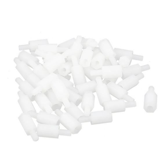 50Pcs M3 10+6mm Male Female Thread Nylon Hex Standoff Spacer Screw for PCB