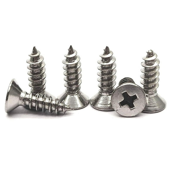 50Pcs M3x14mm Phillips Flat Head Self Tapping Wood Screws,304 Stainless Steel, Plastic and Metal.Coarse Threaded, Sharp Point,Self Tapping