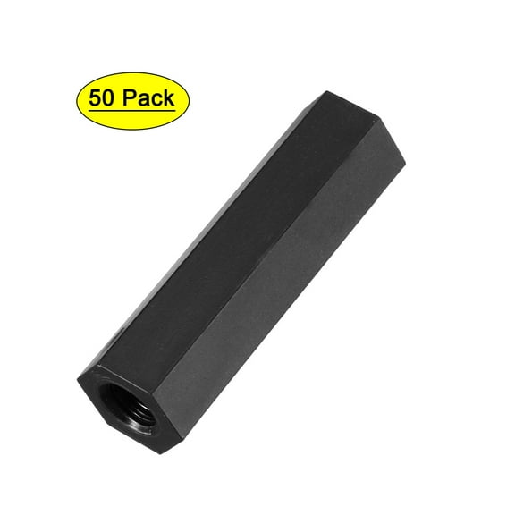 50Pcs M4x25mm Nylon Hex PCB Spacer Standoff Female Screw Nut Black