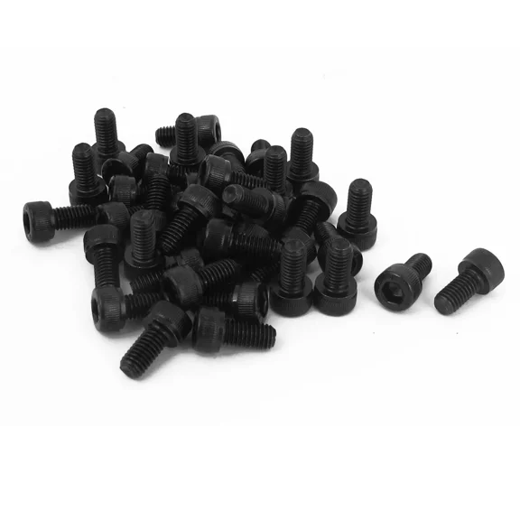 50Pcs M5 X 10Mm 12.9 Alloy Steel Machine Bolt Hex Socket Head Cap Screws Black