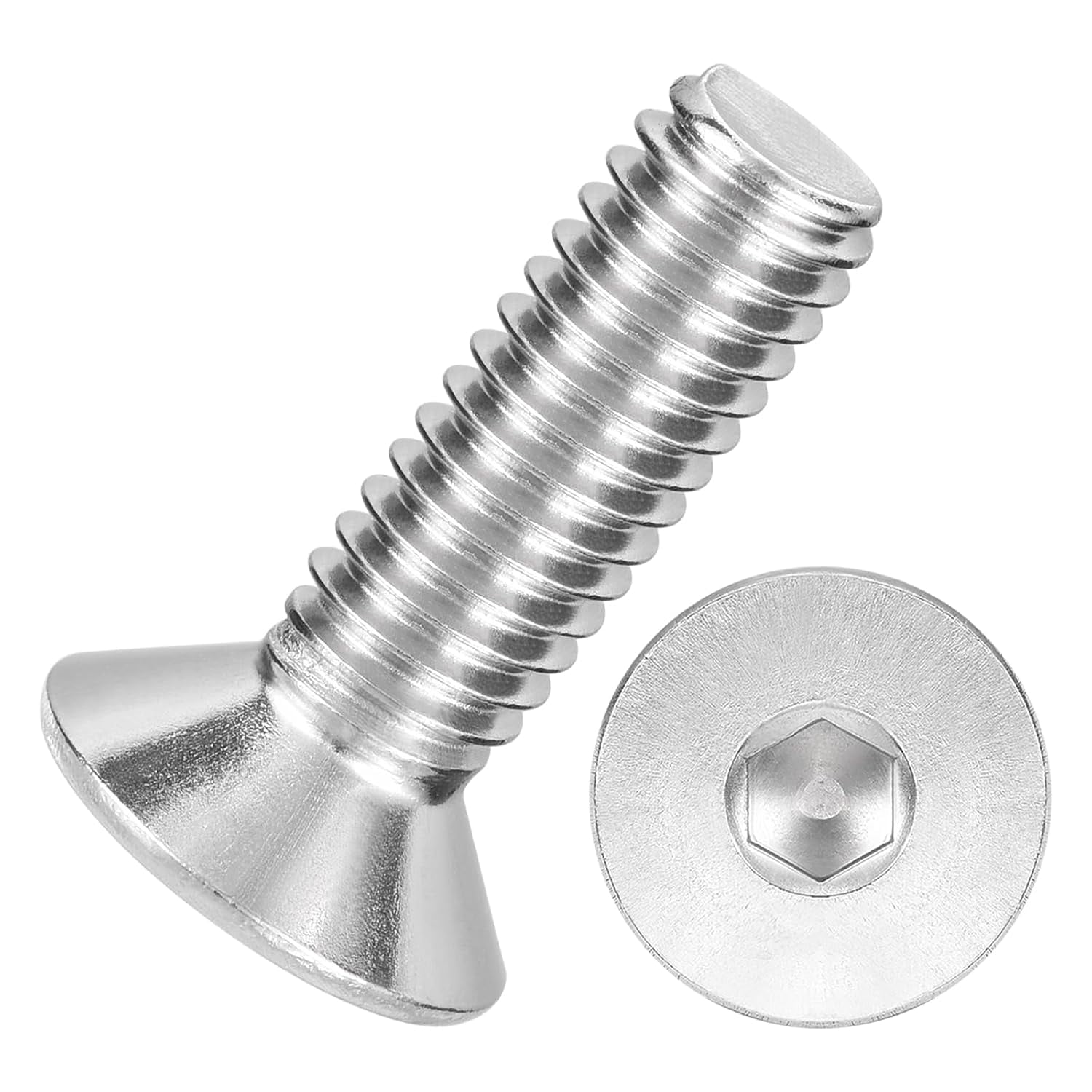 50Pcs[M6-1x20] Flat Head Socket Cap Screw Countersunk Bolt - Walmart.com