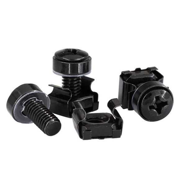 50Pcs M6x16mm Computer Rack Mount Cage Screws and Nuts & Washers for Server Cabinet,Rack Screw Nut