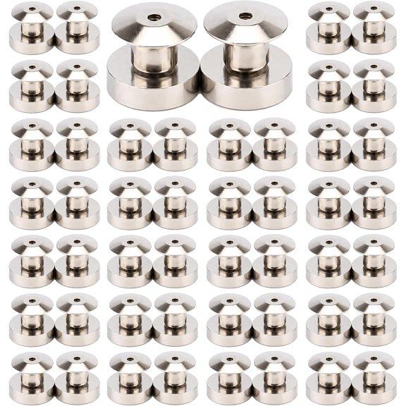50Pcs Magnetic Pin Backs: Converts Enamel Pins into Refrigerator Magnets Enamel Pins, Conversion Tool for Refrigerator Put Your Clasp on Fridge for Decor (Silver)