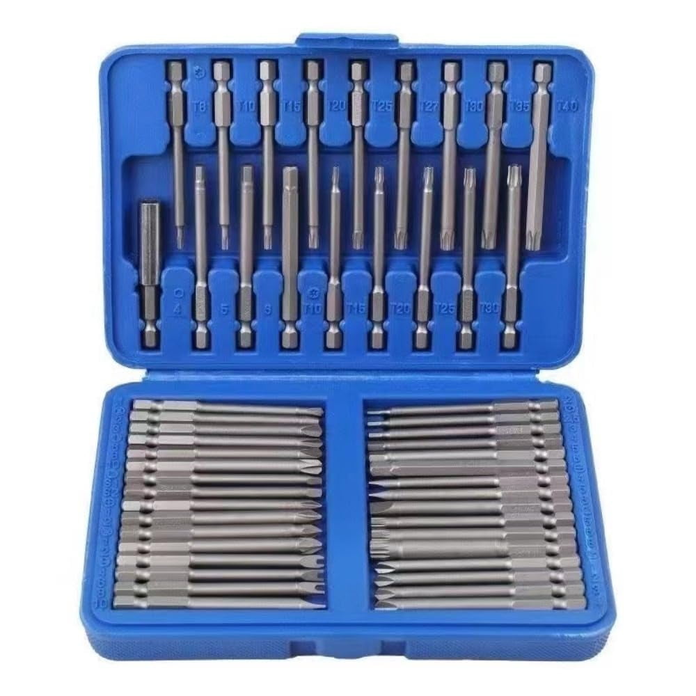 50Pcs Magnetic Screwdriver Bit Set With Storage Box 75mm Ultra Long High Strength Chromium Vanadium Steel Drill Bits Set