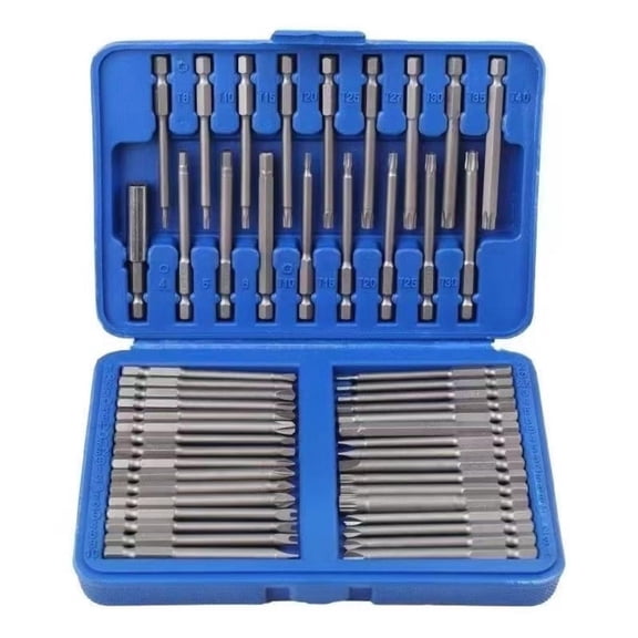 50Pcs Magnetic Screwdriver Bit Set With Storage Box 75mm Ultra Long High Strength Chromium Vanadium Steel Drill Bits Set