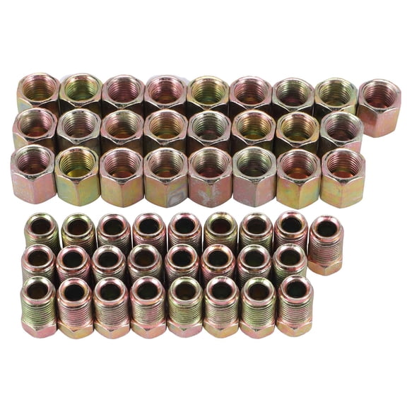 50Pcs Male / Female End Union Brake Pipe Screw Nuts M10 x 1mm 3/16Inch OD Copper Tubes Line Fittings Metric
