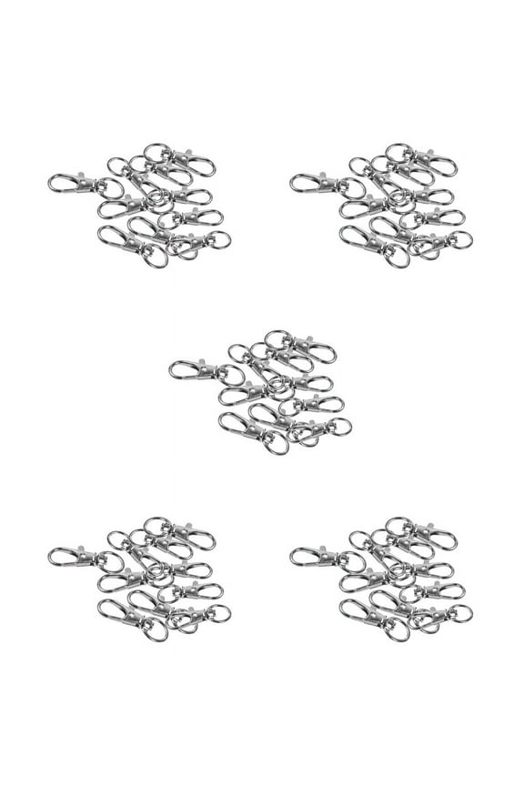50Pcs Metal Clasp Swivel Trigger Clips Snap Hooks Key Ring Bags DIY Craft Silver